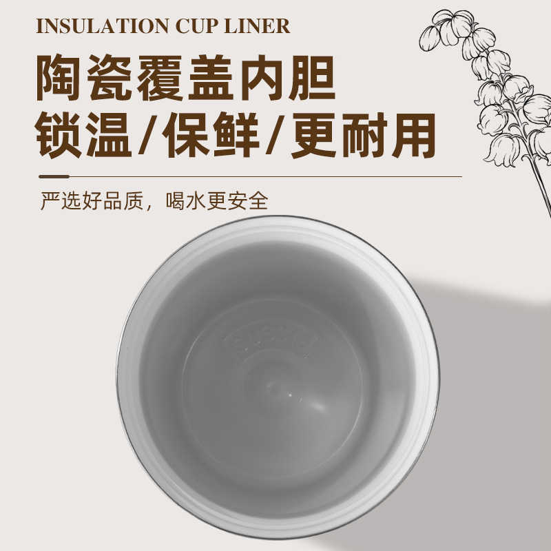 New 316 stainless steel double-layer vacuum insulated cup, new Chinese-style double-spout lily of the valley cup, convenient and portable cup with a handle Application Scenario