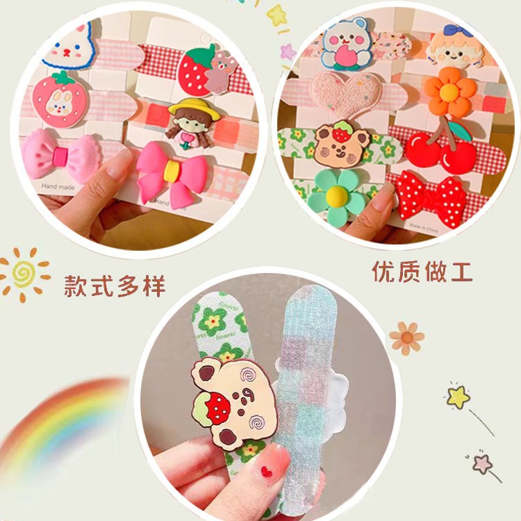 Baby short bangs, hair-breaking Velcro, a hair band that won't hurt girls' hair, and a hair clip that can be attached to the back of a baby's head. A perfect combing tool Specification drawing