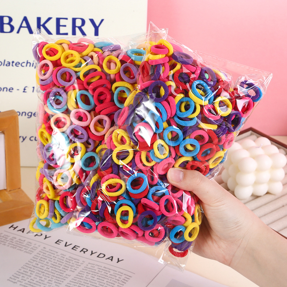 Children's rubber bands do not hurt hair. Girls tie their hair with rubber bands. Little babies' hair ties. High-elasticity towel hair ties. Headwear details Picture