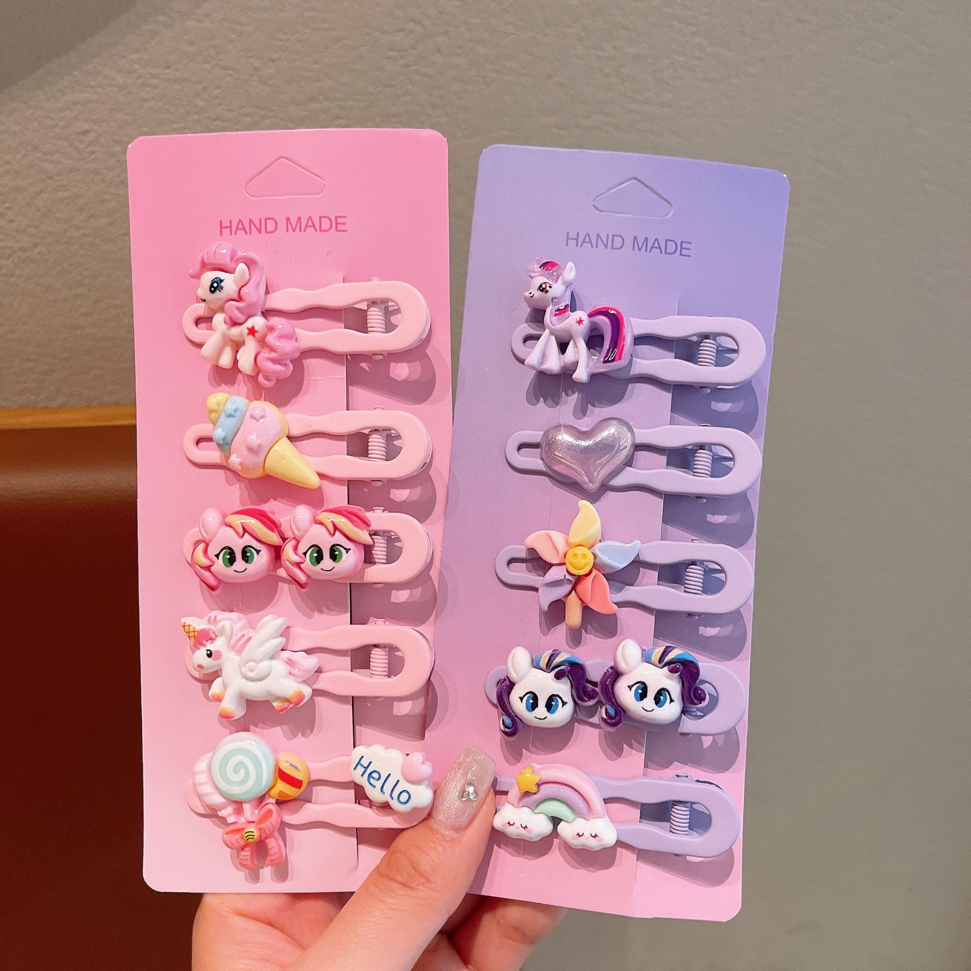 New cartoon My Little Pony seamless alloy hair clips, children's hair clips that won't damage hair, side clips, and girl bangs clips details Picture