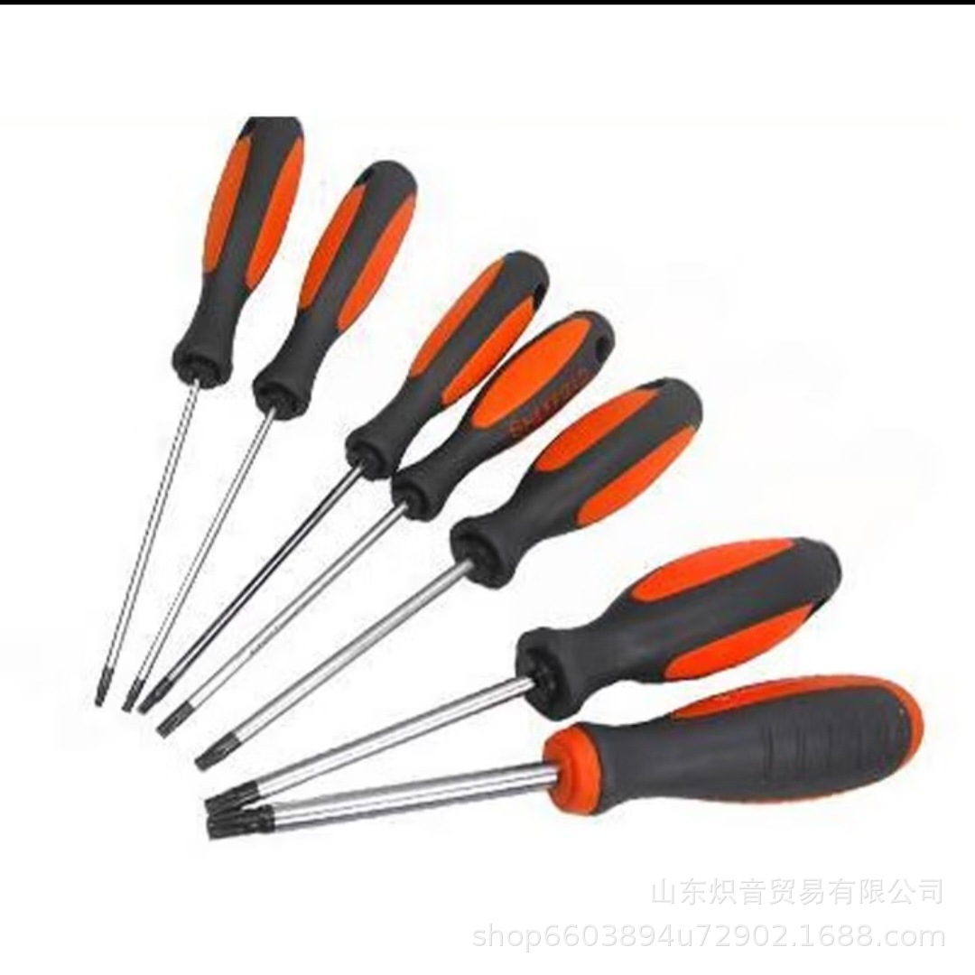 Steel shield patterned rubber-handled screwdriver S056301-S056310 details Picture