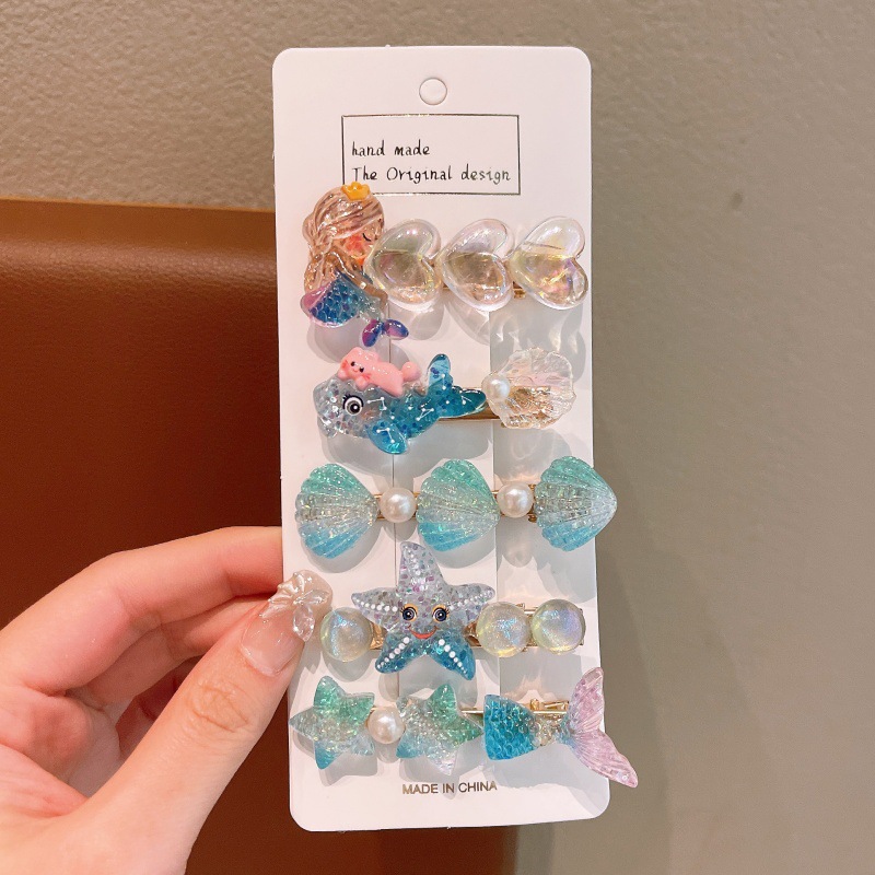 Ocean Master fish starfish hair clip, girl bangs hair clip, spring and summer Korean girl side clip headwear Application Scenario