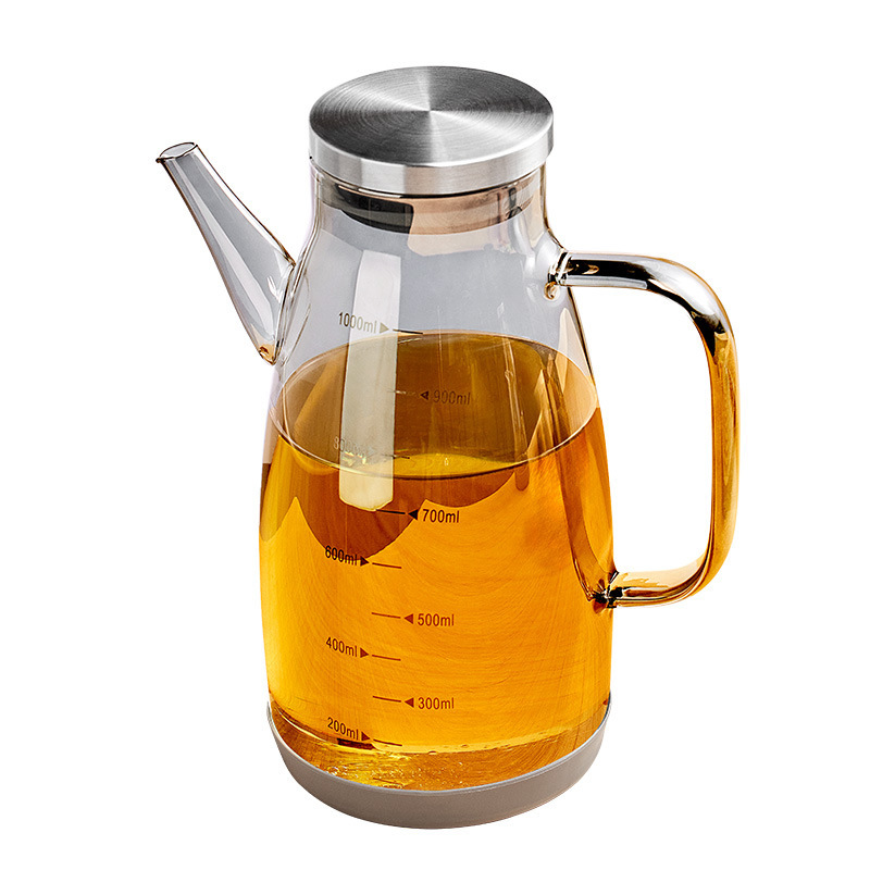 Kitchen high borosilicate glass oil flasks, household leak-proof bottles, soy sauce bottles, vinegar flasks, large and small seasoning oil cans Item Picture