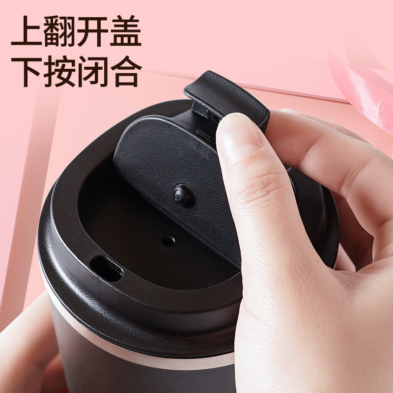Popular coffee cups with high appearance standards, 304 stainless steel car water cups, ins style American student insulated cups, starting from one piece details Picture