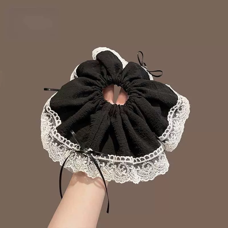 Korean ins large large hair band, super large hair tie, women's 2025 new Korean high-end style hair tie, low bun hair accessory Specification drawing
