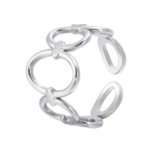 Stainless steel multi-layer stacked geometric line ring for women, cyberpunk mechanical style cross-border bestseller, anti-color fading, high-end Item Picture