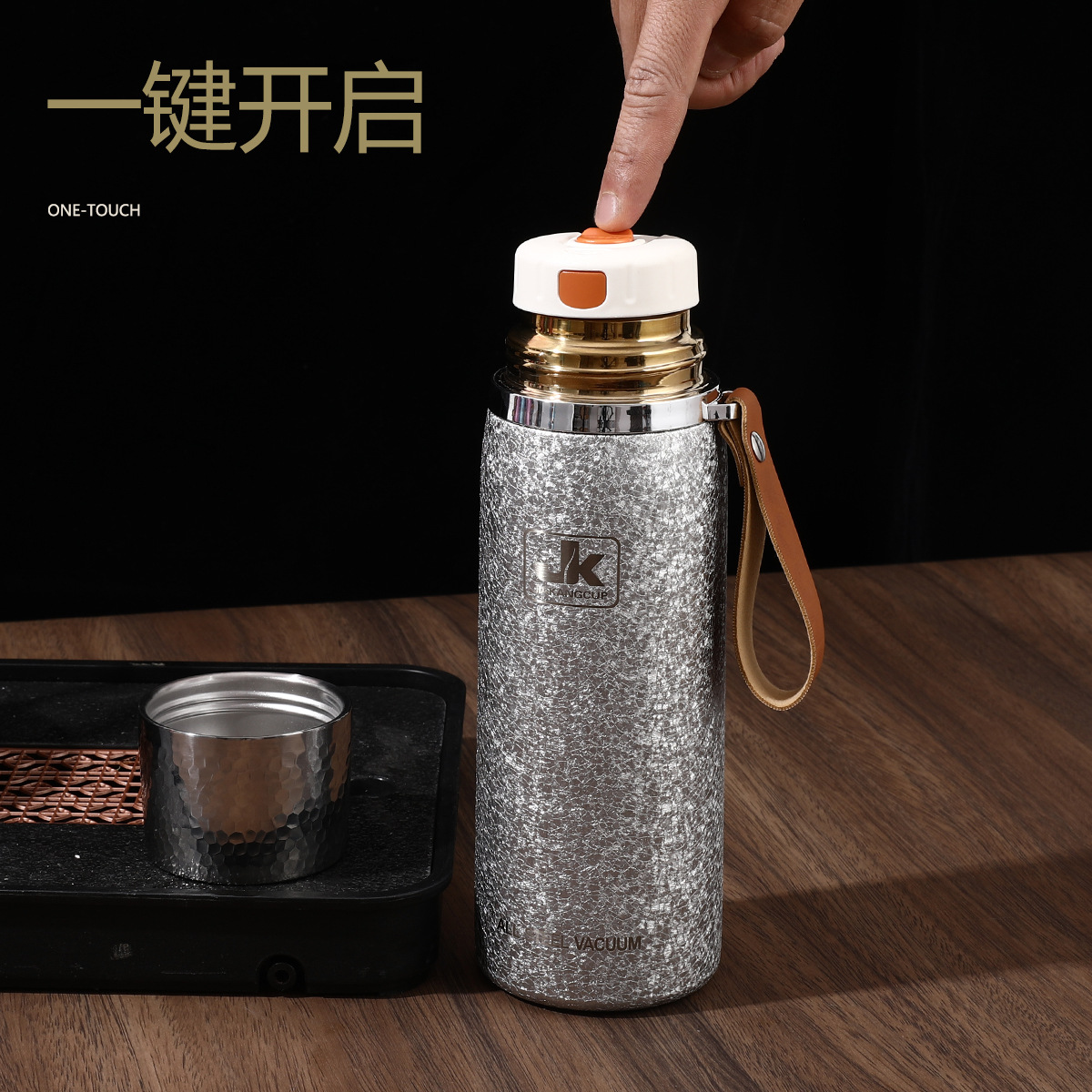 New light luxury titanium-coated stewed tea cup, simple 316 stainless steel insulated cup, tea and water separation home health stewed tea cup details Picture
