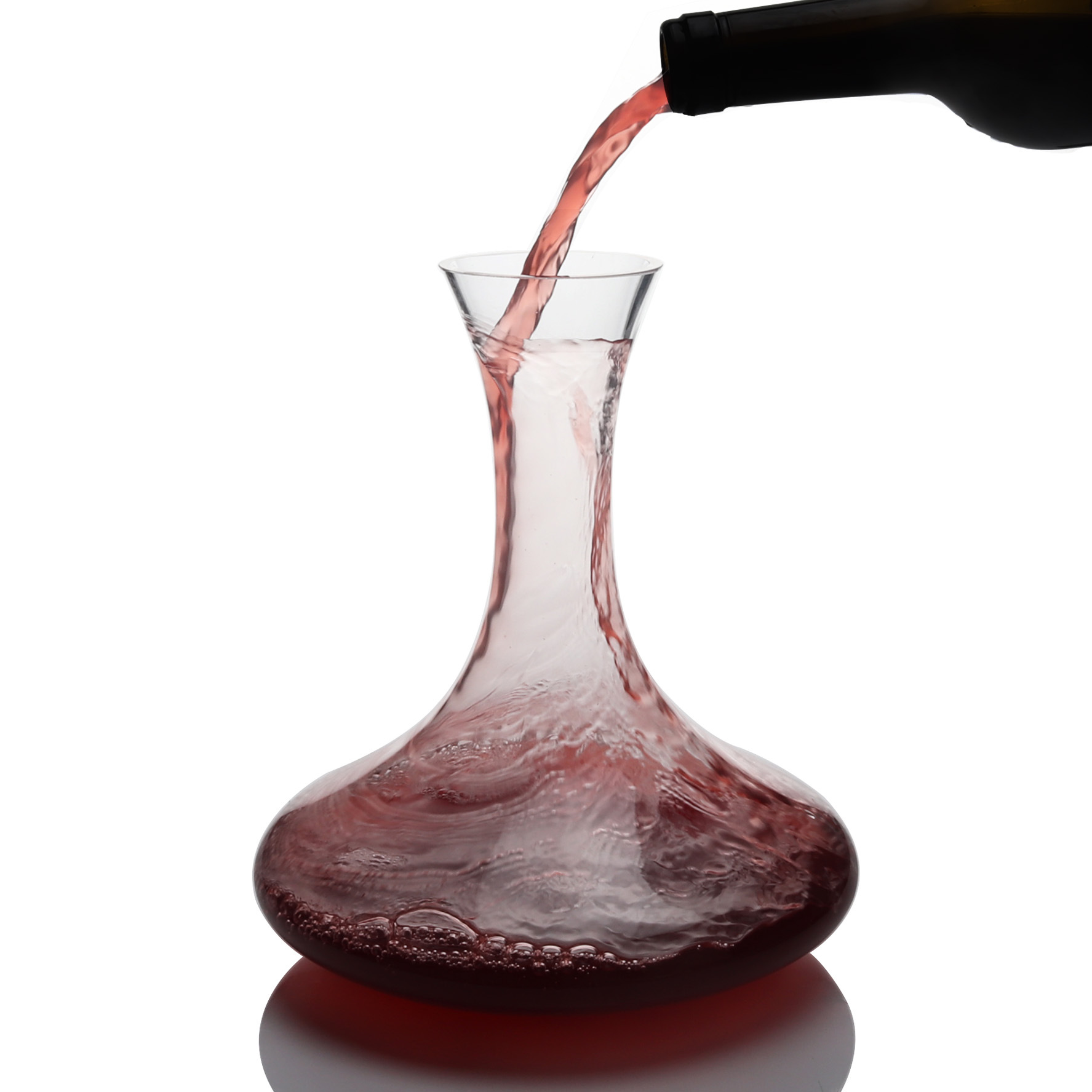 Handcrafted crystal glass flat-mouthed decanter, red wine quick decanter, hotel and restaurant household wine divider Item Picture