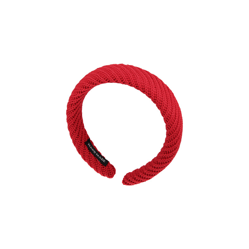 Autumn handcrafted knitted woolen hairbands, women's height-increasing cranial top wide-edge hairpins, facial cleansing headbands, hair accessories, and headwear Item Picture