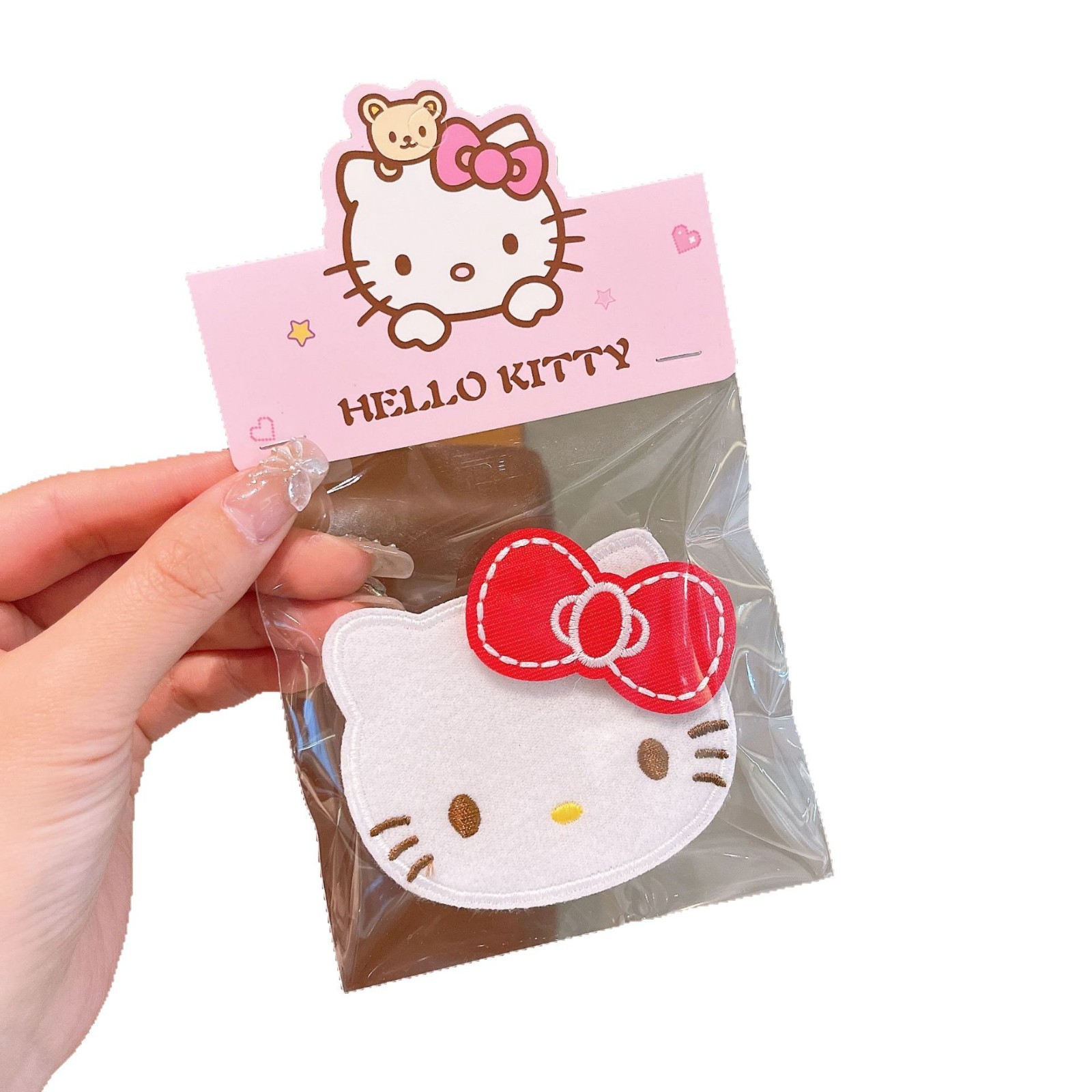 Cute cartoon children's broken hair bangs sticker Sanrio embroidery Velcro girl's broken hair styling magic tool post Item Picture