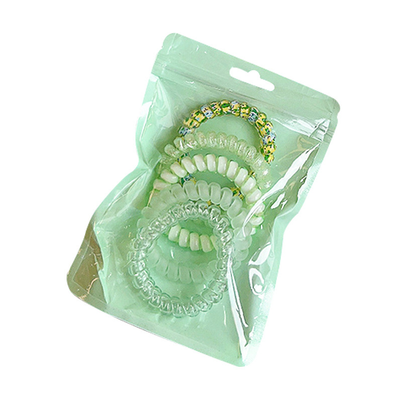 New gradient color telephone line hair tie for girls, high elasticity hair tie, no damage to hair when tying hair, leather band hair accessory for girls Item Picture