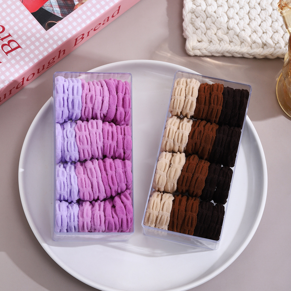 Children's colorful hair band, large size without damaging hair, high ponytail hair tie, hair tie, durable high-elasticity leather band and leather cover for girls Application Scenario