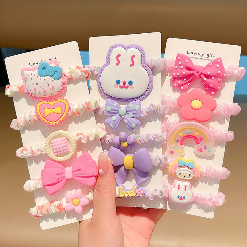 Korean version children's rubber bands, little girls' bun hair ties, girls' large intestine hair bands, babies' ponytail hair accessories, head accessories details Picture
