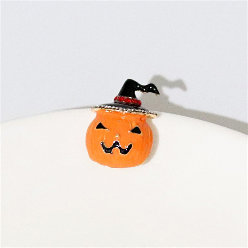 New Christmas creative alloy oil-drip pumpkin diamond-encrusted brooch, European and American Halloween brooch, brooch, brooch and badge Specification drawing