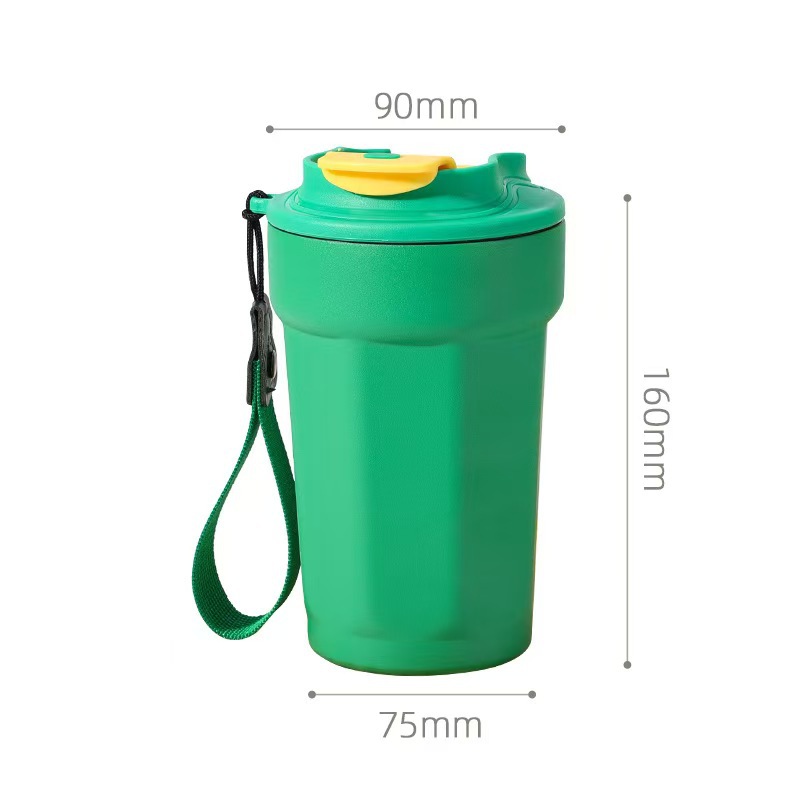 New coffee cup, 316 stainless steel insulated cup, women's simple handle, outdoor portable, light luxury, high-end household water cup Item Picture
