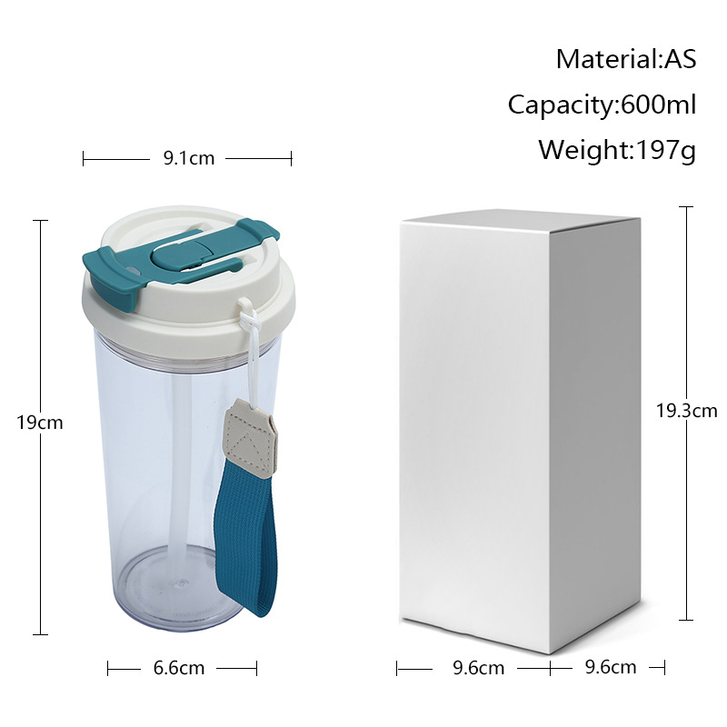 Cross-border Amazon factory direct supply transparent plastic coffee cups, one double-drinking cup with a drawstring, student drinking cups Application Scenario