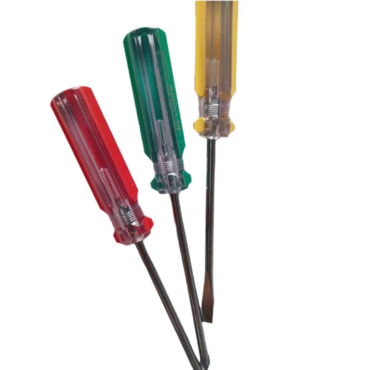 Factory direct sales of flat-head cross-head screwdrivers, single-use crystal transparent color strip screwdrivers Item Picture