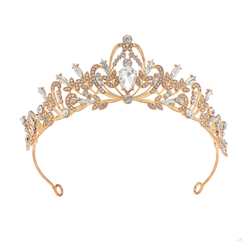 The bride's headwear is sweet water diamond. The bride's wedding crown is a wedding hair accessory. It is a Korean-style light luxury and simple princess crown hair band Item Picture