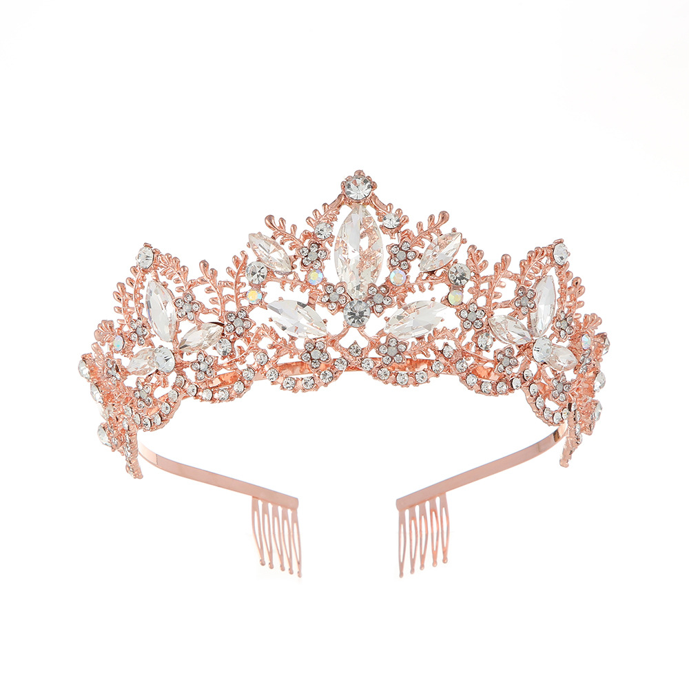 Cross-border European and American bride crown wedding dress, crown hair accessory, coming-of-age ceremony, birthday party hair band, headwear full figure
