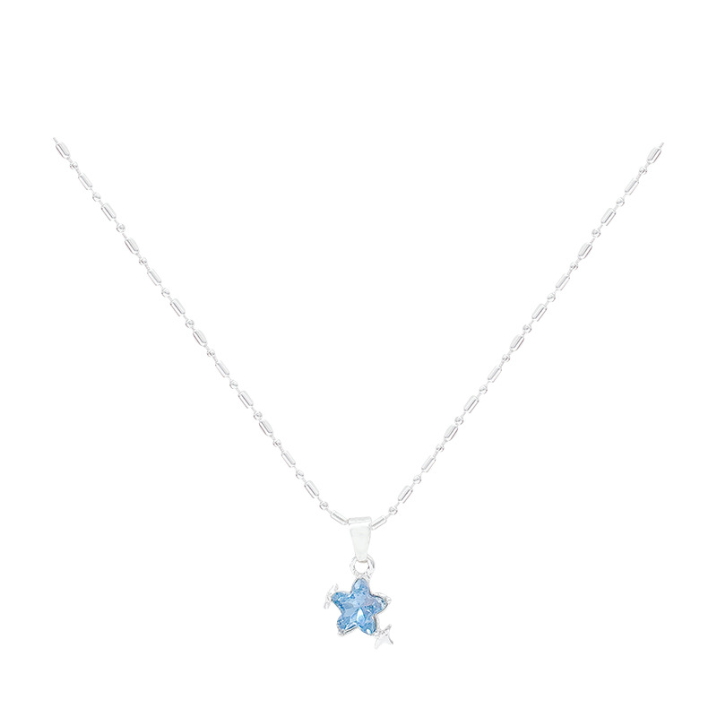Blue star pendant necklace for women, 2025 new style, high-end and versatile, exquisite collarbone chain, elegant necklace accessory Item Picture