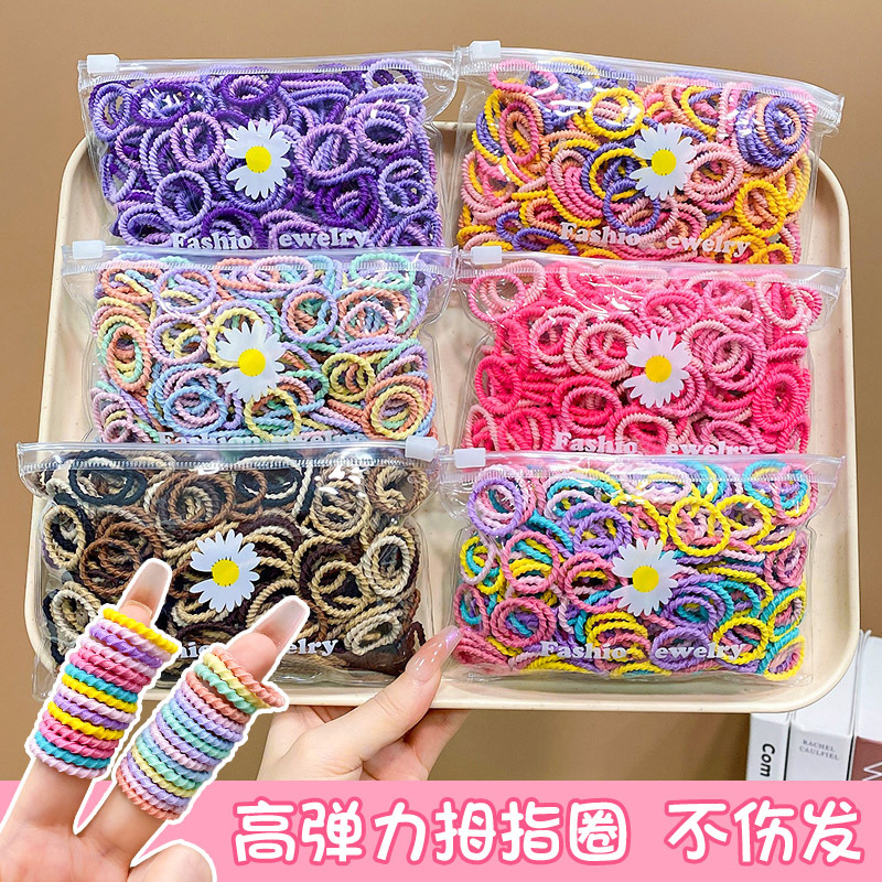 Children's and babies' rubber bands won't hurt their hair. Small-sized, small chiu Chiu thumb hair band, high-elasticity headwear, girls' headband, Korean version Specification drawing
