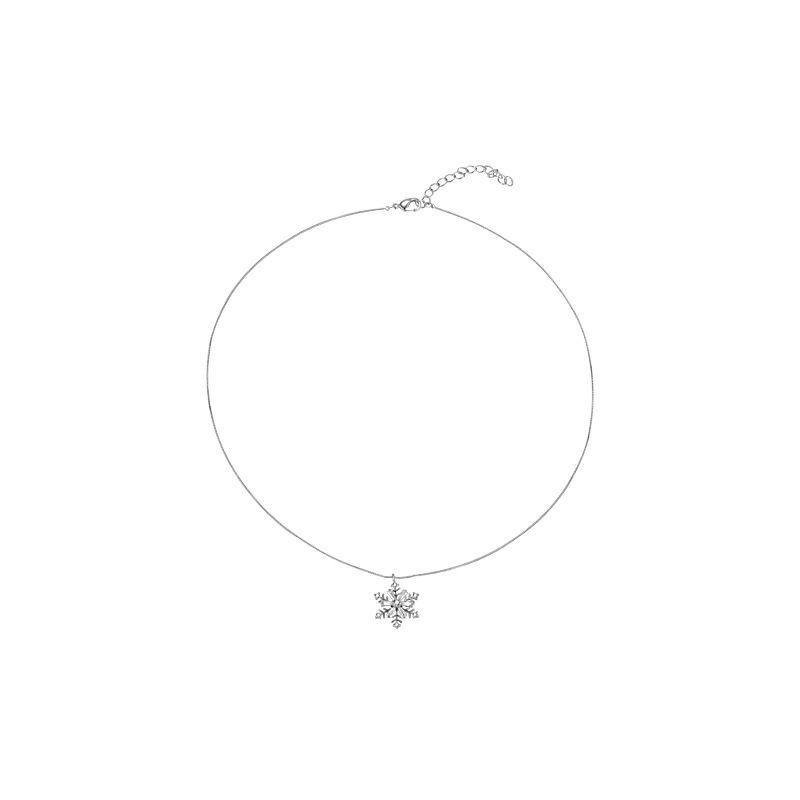 Rotatable snowflake titanium steel necklace, a high-end, light luxury diamond-encrusted octagonal star pendant, a niche new collarbone chain Item Picture