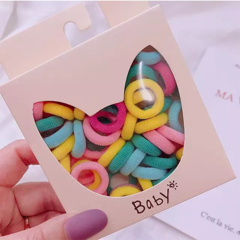 50 candy-colored towel bands, children's hair bands, girls' hair ties, small thumb bands, no hair damage, high elastic hair ties full figure