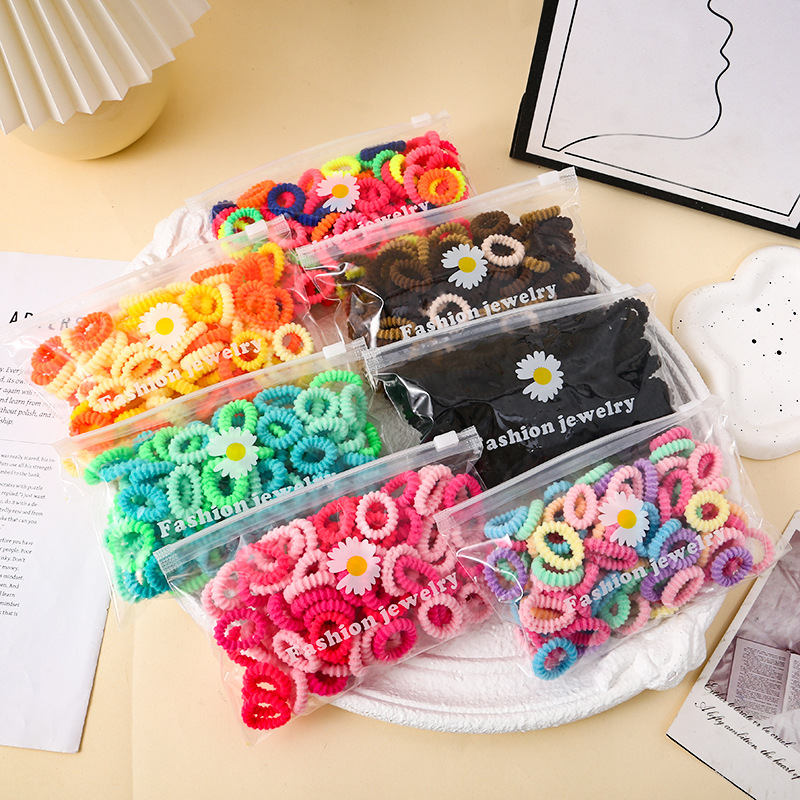 2.5cm colorful threaded towel band, high-elasticity hair tie, baby hair tie without damaging hair, small size children's hair band full figure