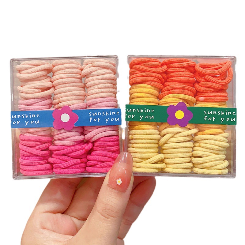 Children's rubber bands, girls' hair won't be hurt. Candy-colored rubber bands, ponytail hair ties, babies' small tubs, thumb hair bands Item Picture