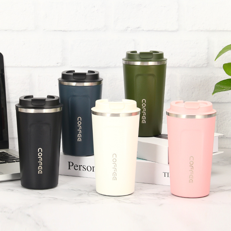 Wholesale of new stainless steel double-layer coffee cups for foreign trade, creative Mark office water cups, portable car insulated cups Specification drawing