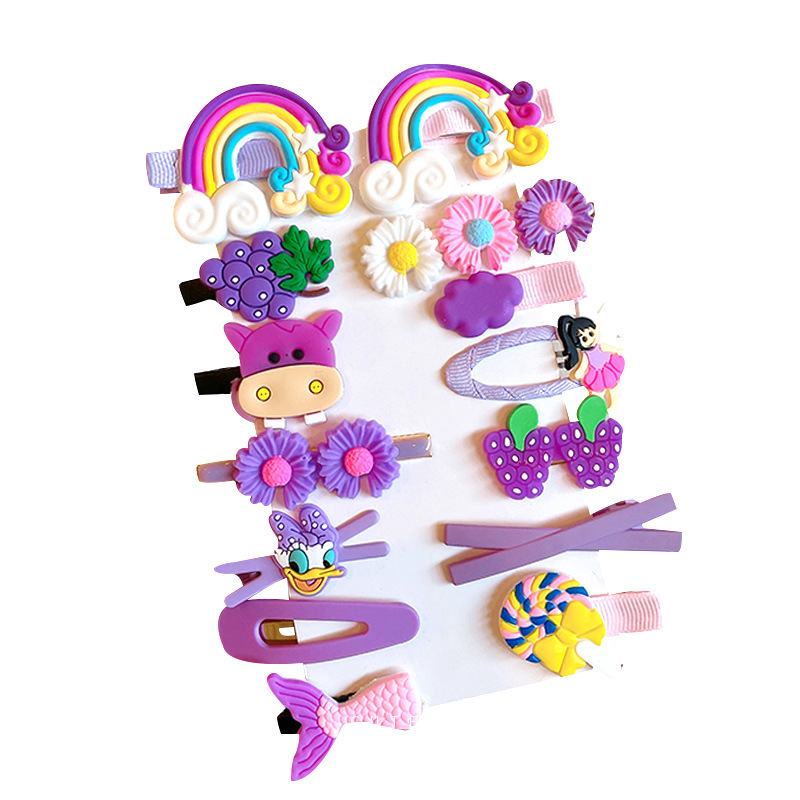 Children's hairpins, cute cartoon hair clips, girls' hairpins, Korean-style flower bb clips, baby hair accessories, bangs clips for girls Item Picture