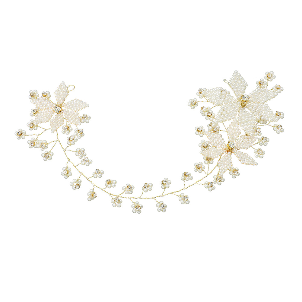 New exaggerated wedding headwear from Europe and America, cross-border beautiful handcrafted beaded headbands, floral headwear, wedding dress headbands Item Picture