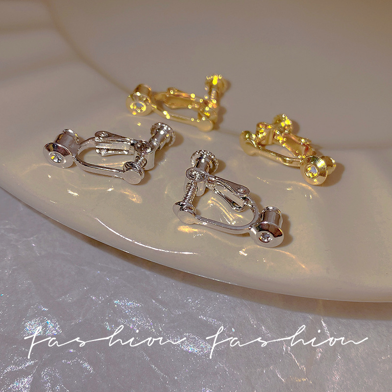 Ear clip converter, no ear hole, ear needle, ear nail to ear clip spiral diy accessory, simple and trendy style accessory full figure