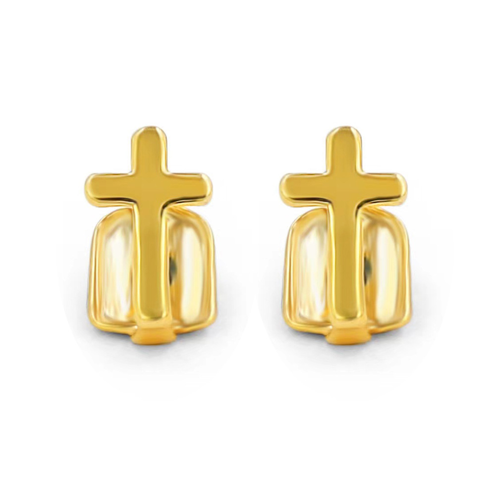 18k electroplated vampire fangs hip-hop single teeth set Grills smooth Halloween dentures for both men and women Specification drawing