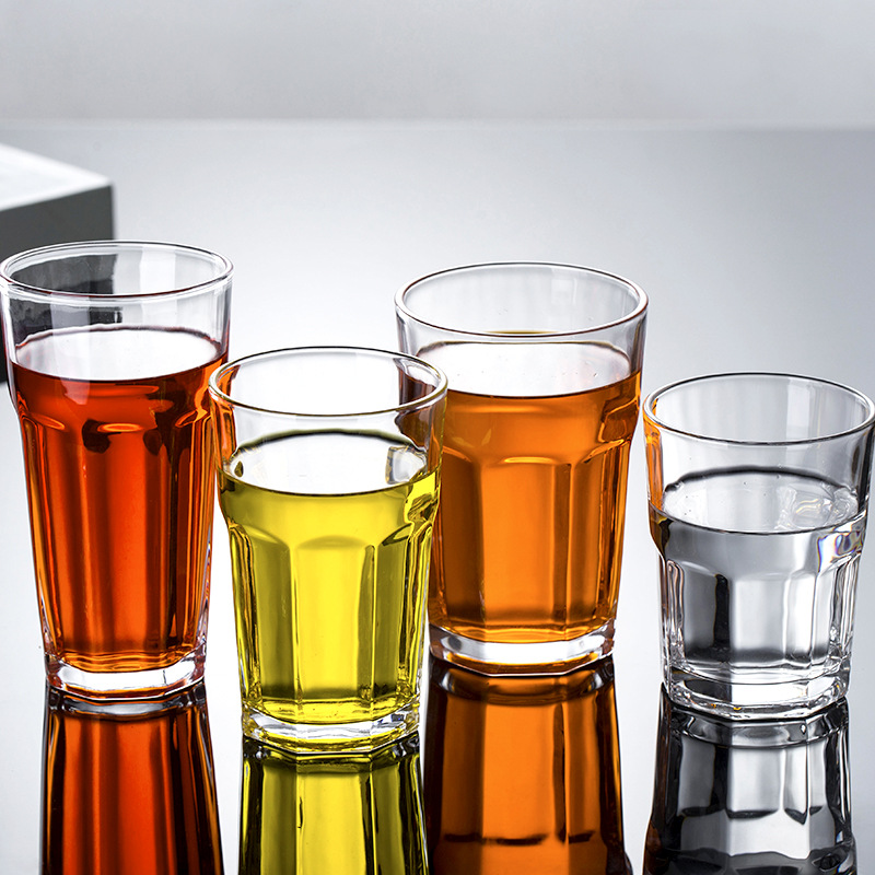 Commercial glass water cups, tea cups, milk restaurants, hotels, mouthwash cups, glass cups, bars, KTVS, octagonal Fujia cups, LOGO full figure
