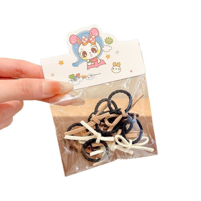 Korean version bow, small rubber band, thumb hair band, girl's hair tie rubber band, baby hair rope, braid rubber band Item Picture