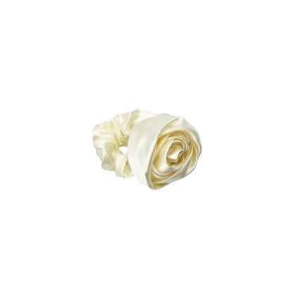 Rose hair tie, three-dimensional flower large intestine hair tie, ins retro artistic school style, satin flower high-end hair accessory Item Picture