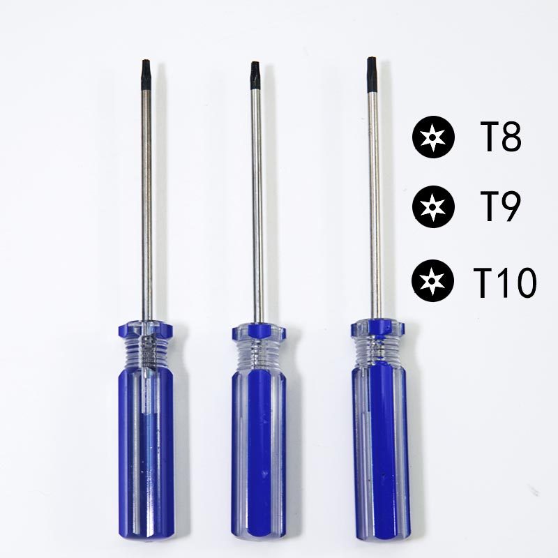 A manual T8/9/10 screwdriver with holes and a plum blossom type is suitable for the xbox360 game console with an external hexagon socket full figure