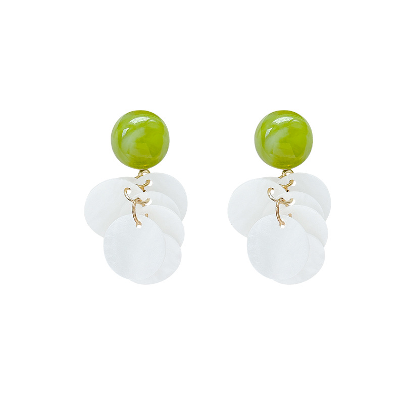 Avocado green earrings for women, 2025 new bestsellers, vacation-style stud earrings, trendy and versatile earrings wholesale Item Picture