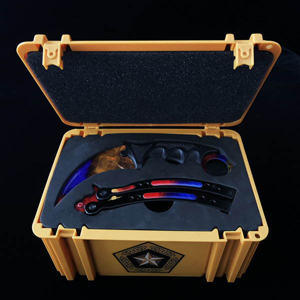 csgo peripheral butterfly comb folding practice training knife all-steel uncut blade swinging knife creative adult stress-relieving toy undefined