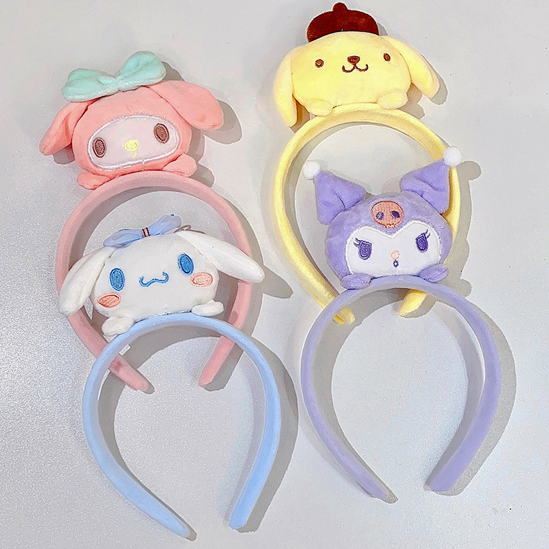 Cartoon hairband 3D figurine, Cinnamon dog, Kuromi hair press headband, Korean version cute makeup and face-washing hairpin, Internet celebrity Application Scenario