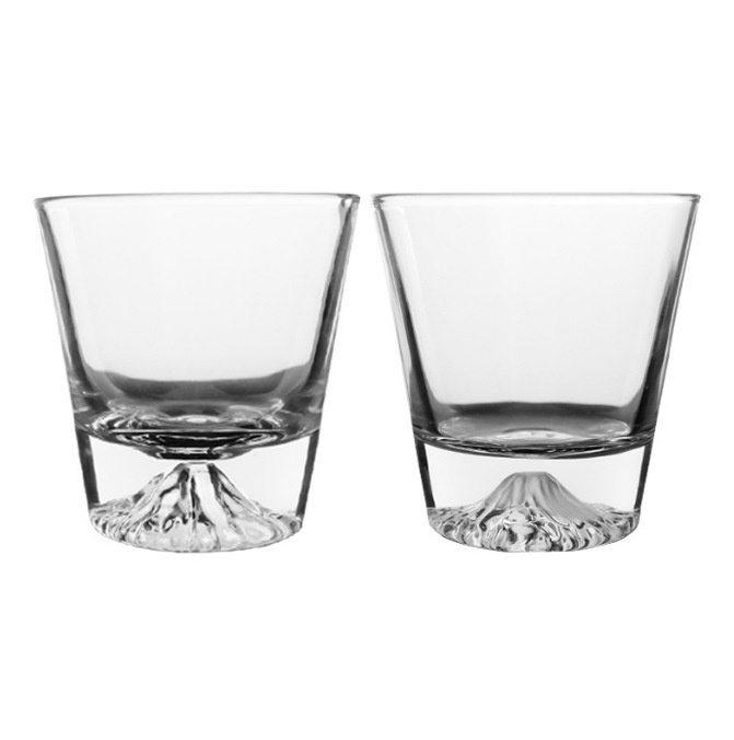 Japanese Mount Fuji glass cup, frosted ins Snow Mountain cup, household transparent breakfast milk cup, whisky cup Item Picture