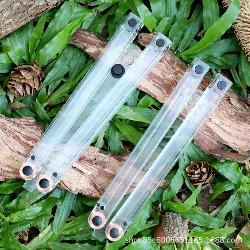 Yapi Workshop Transparent Butterfly Knife, uncut Training Knife, Folding knife, Swinging Knife, Plastic pc Squid, Smiling Clown full figure