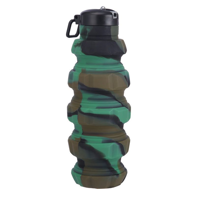 Food-grade silicone water cups for outdoor sports, leak-proof travel, telescopic and foldable cups, portable silicone bottles for mountain climbing and fitness Item Picture