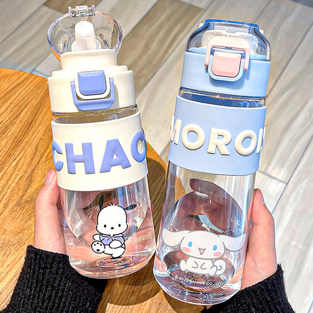 Sanrio water cups for girls, high appearance level, cute student cups, tea with tea compartment, children's tritan plastic cups Specification drawing
