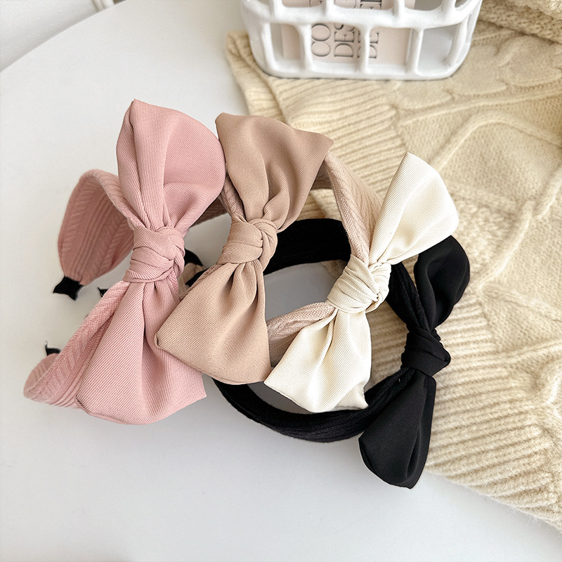 Coffee-colored bow hair band, French high-end style, versatile hair band, high top headband, face wash hair band, hair clip for going out details Picture
