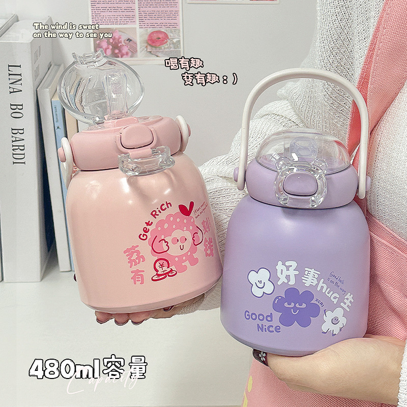 New portable large-capacity children's water cup with high appearance level, 304 stainless steel household cup for student girls Application Scenario