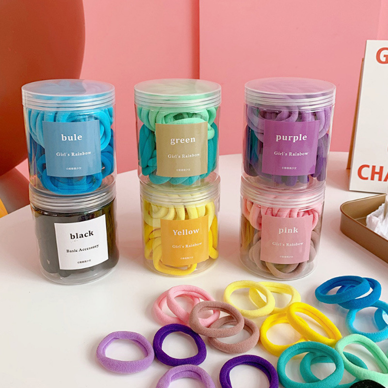 Colorful disposable rubber bands for children, hair-safe hair ties for girls and babies, small Chiu Chiu rubber bands, high-elasticity hair accessories details Picture