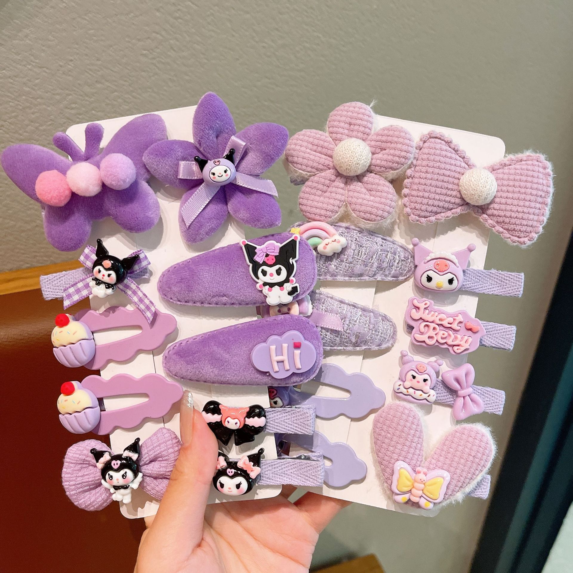 Girls' hair clips, autumn and winter plush bangs side clips, children's hair accessories, cute hair clips for little girls and babies full figure