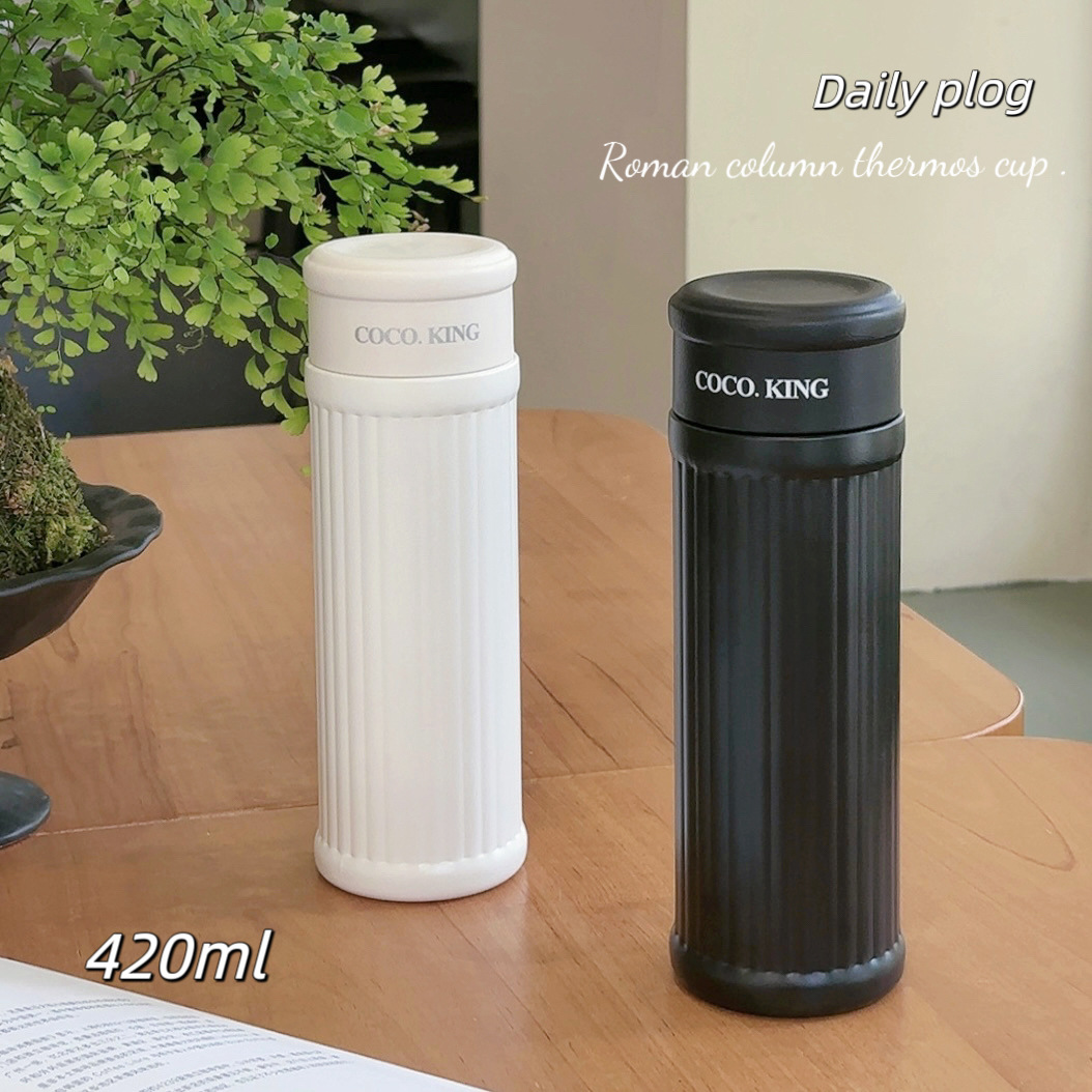Roman column simple tea brewing insulated cup with filter, direct drinking cup, high appearance level for students, new business gift water cup details Picture